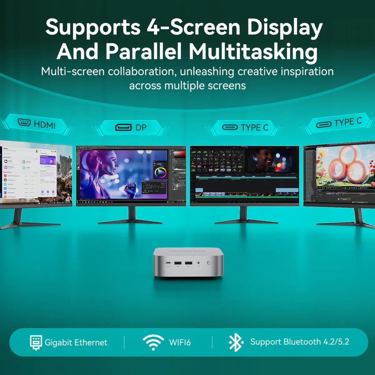 Leaderhub AD8 mini PC — AMD Ryzen 7 H 255 — Şəkil 4