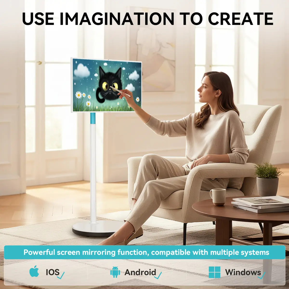 Leaderhub L27M 27″ fırlanan ağıllı ekran — Şəkil 3