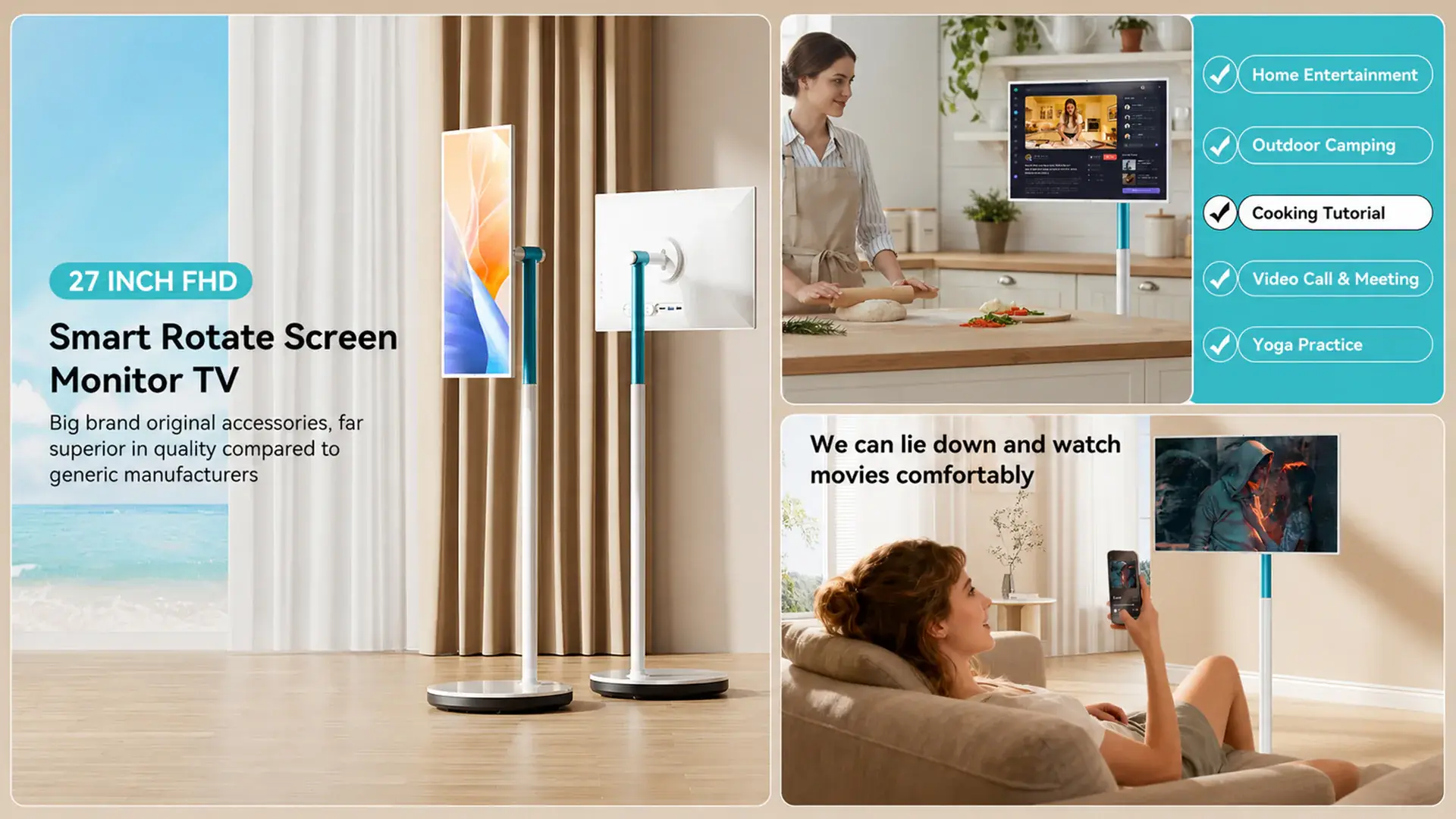 Leaderhub L27M 27″ fırlanan ağıllı ekran — Məhsulu yaxından tanıyın 3