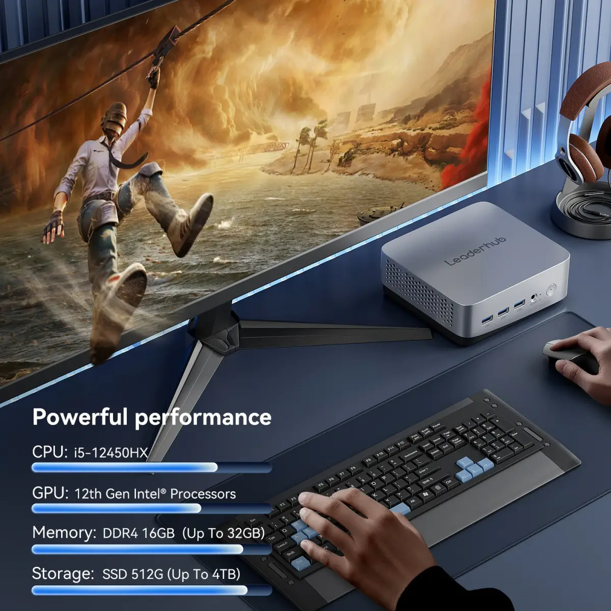 Leaderhub LP5C mini PC — Intel Core i5-12450HX — Şəkil 6