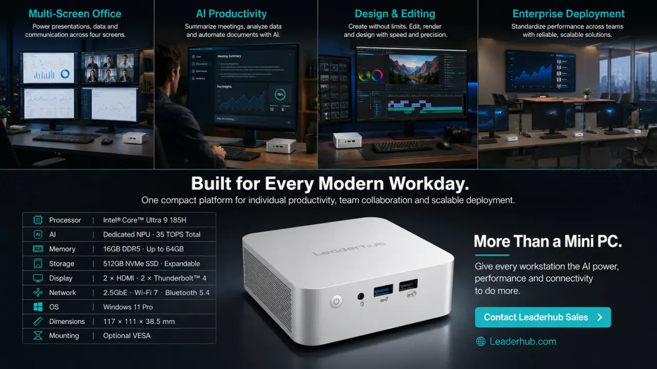 Leaderhub P9 mini PC — Intel Core Ultra 9 185H — Məhsulu yaxından tanıyın 7