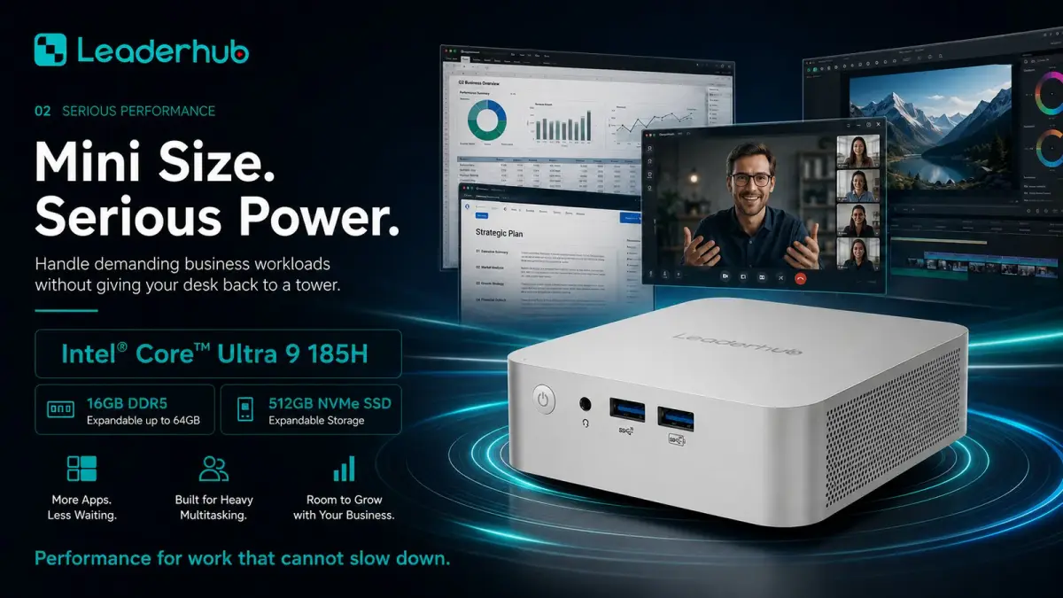 Leaderhub P9 mini PC — Intel Core Ultra 9 185H — Şəkil 6