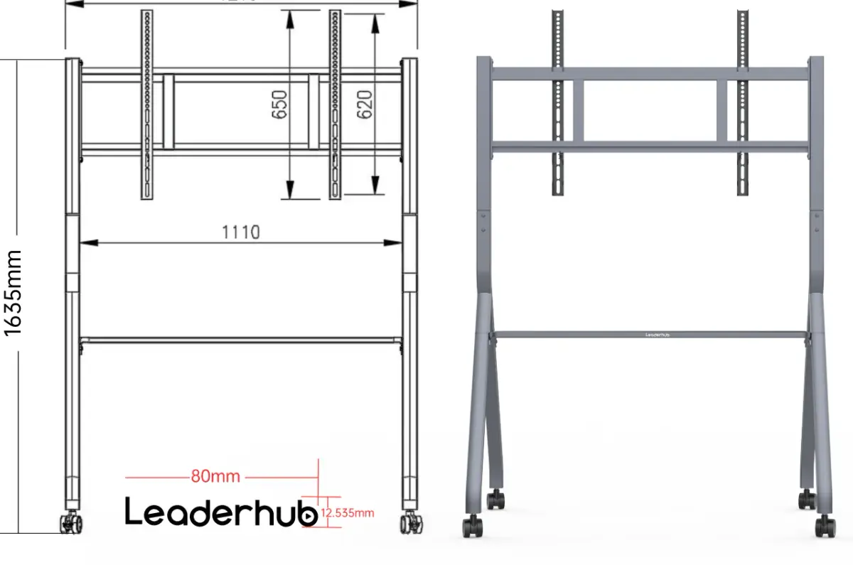 Leaderhub UL 55–86″ mobil stend — Şəkil 2