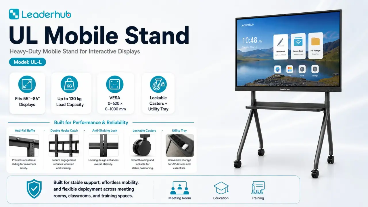 Leaderhub UL 55–86″ mobil stend — Məhsulu yaxından tanıyın 1
